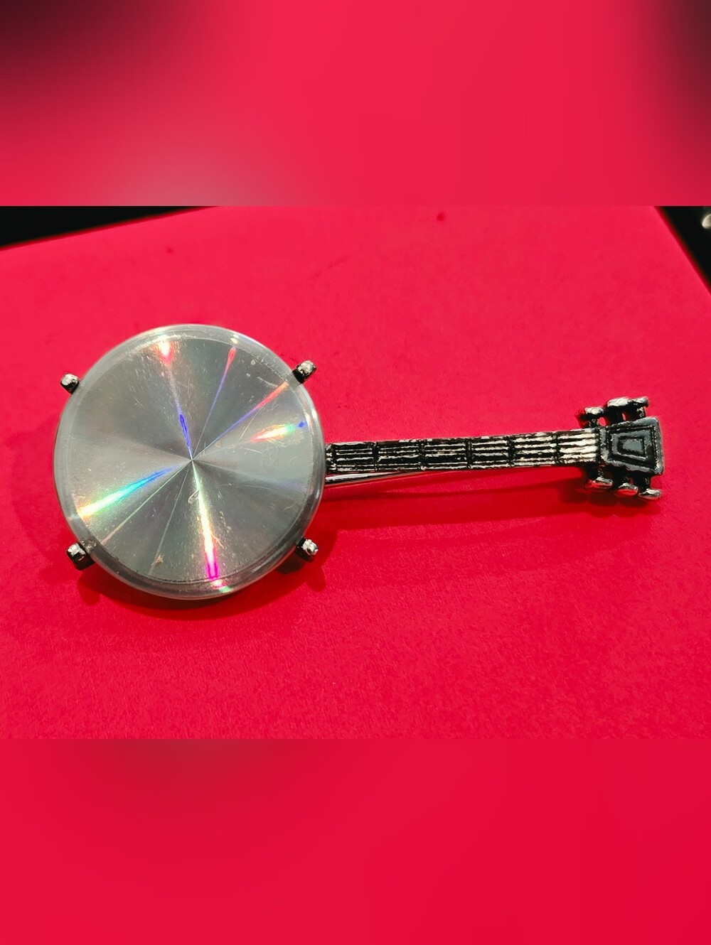 1960s Holographic Jewelarama [Rainbow Corp] Banjo Brooch